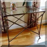 F11. Brass jointed side table. 27”h x 30”w x 19'd - $195 